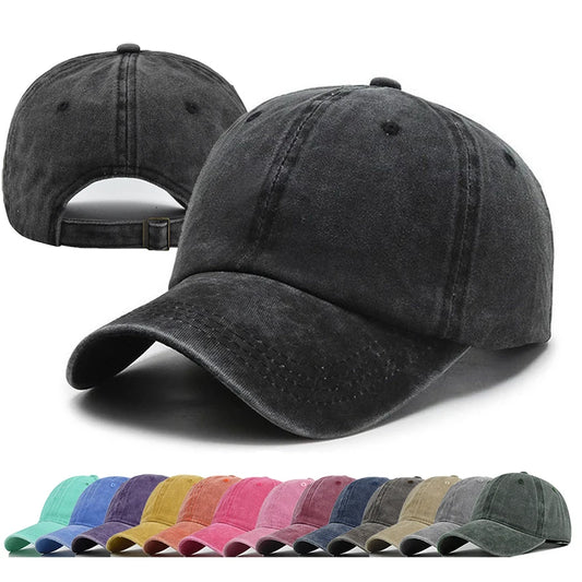 Unisex Baseball Cap aus Gewaschener Baumwolle – Verstellbare Einfarbige Snapback Mütze | Retro Y2K Hip Hop Sonnenkappe für Damen & Herren