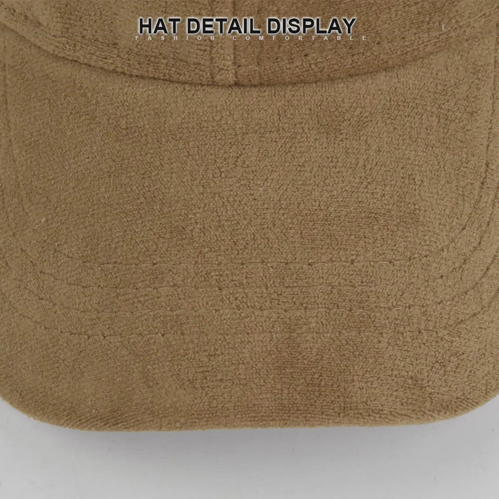 Unisex Baseball Cap aus Wildlederoptik – Verstellbare Retro Snapback Mütze | Modische Streetwear Kappe mit Kunstfell für Damen & Herren