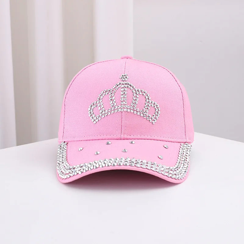 Unisex Baseball Cap mit Strass-Krone – Verstellbare Sommermütze | Modische Sonnenkappe für Damen & Herren